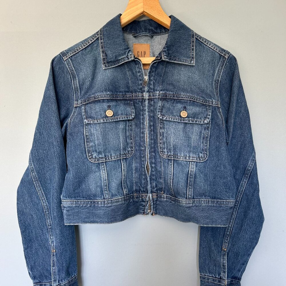 NWOT GapHeritage Cropped Denim Jacket - Medium | Light Indigo